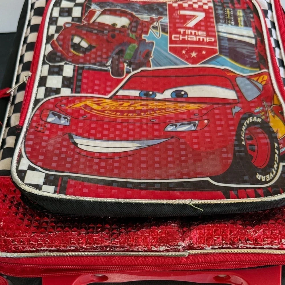 Disney Pixar Cars Lighting Mcqueen Rolling Luggage Suitcase